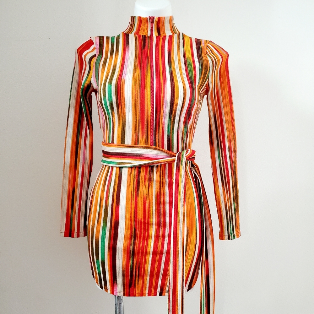 Akira Striped Long Sleeve Muti Color Top.